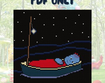 En el jardín de la noche - El barco de Igglepiggle - Patrón de punto de cruz - SOLO PDF