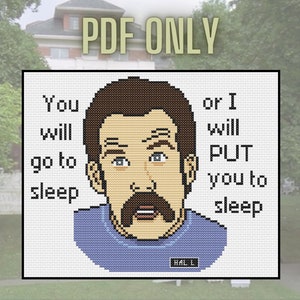 Happy Gilmore - I Will Put You To Sleep - Ben Stiller - Cross Stitch Pattern - PDF ONLY