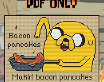 Adventure Time - Bacon Pancakes - Jake the Dog - Cross Stitch Pattern - PDF ONLY