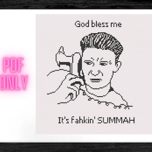 Jersey Shore - Pauly D Kreuzstichmuster - God Bless Me It's Summer