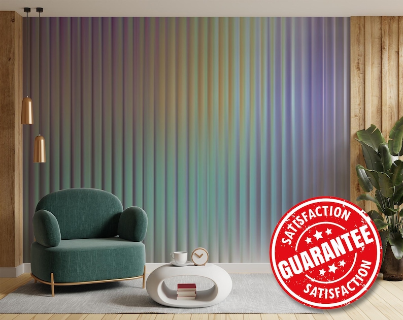 Holographic Stripe Mural – Iridescent Gradient, Peel & Stick - Etsy