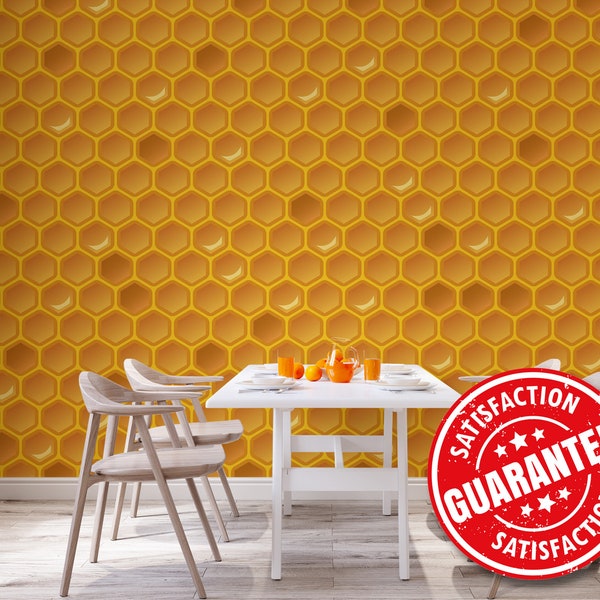 Honeycomb / Bee Wall Mural, Peel and Stick Removable Vinyl Wallpaper