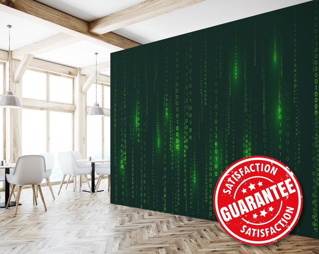 Matrix Inspired / Digit Wall Mural, Peel and Stick Removable Vinyl ...