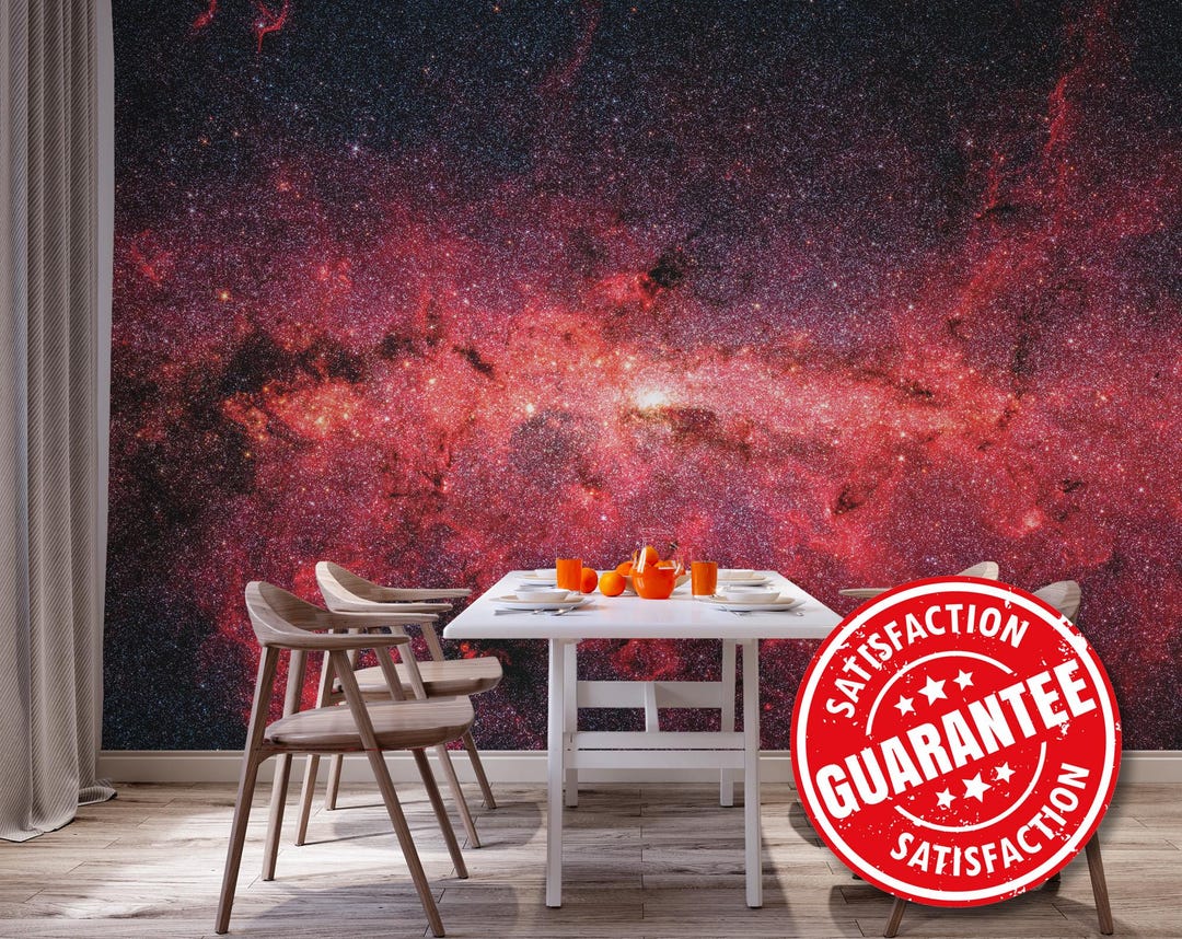 Red Milky Way Galaxy Mural – Peel and Stick Wallpaper - Etsy