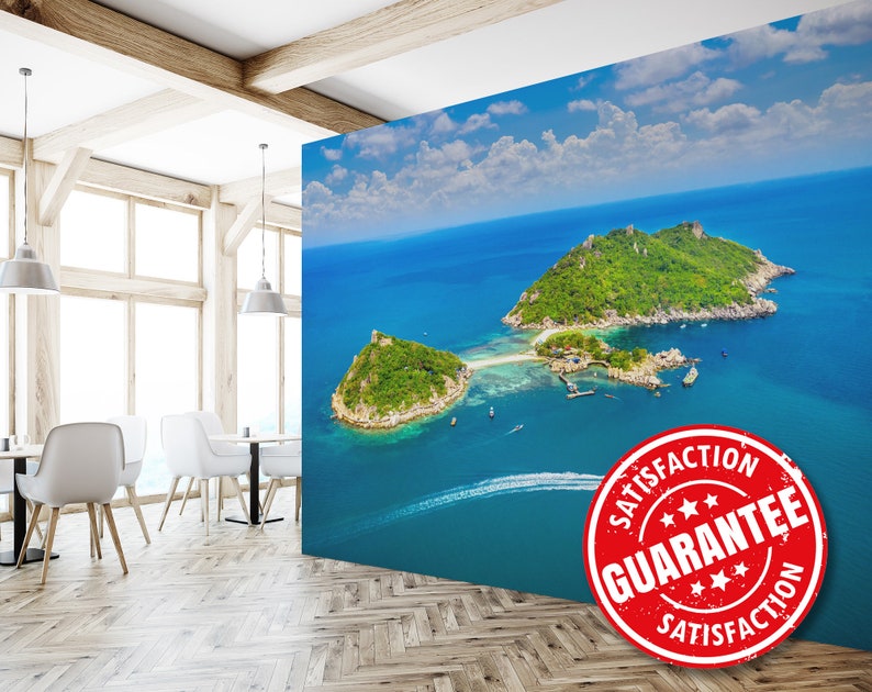 Island Tropical / Ocean Wall Mural, Peel and Stick Removable Vinyl