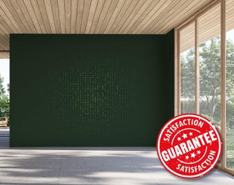 Matrix Inspired Coding Mural Wallpaper - Green Data Stream (Peel & Stick or Non-pasted)