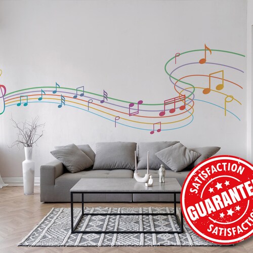 Music Wallpaper Mural Note Wall Mural Peel and Stick Large Etsy