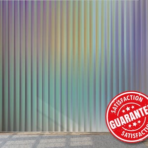 Carta da parati murale in vinile rimovibile Holographic Shine / Carta da parati murale con sfumatura metallica - Stacca e attacca o non incolla / Stampa murale a strisce iridescenti