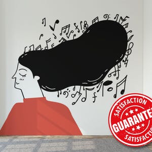 Music Mural Wallpaper for kids room / Modern Music Large Wall Mural Print - Removable Peel & Stick or Non-pasted