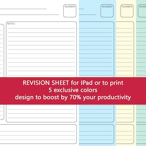 REVISION SHEET for IPad and for print