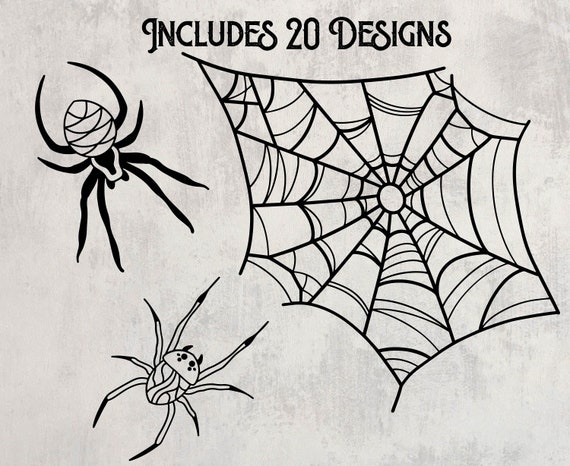 Spiders and Spider Web SVG Files for Silhouette Cameo and 