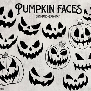 Halloween Pumpkin Faces SVG Bundle - Pumpkin Faces Clipart - Jack O Lantern Faces - Pumpkin Faces SVG - Halloween SVG Bundle