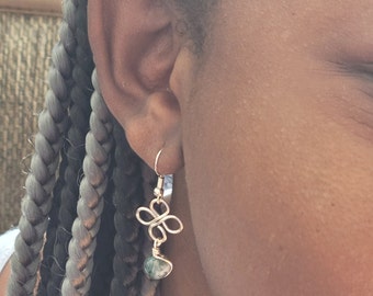 Custom Flower  Wire Wrapped earrings