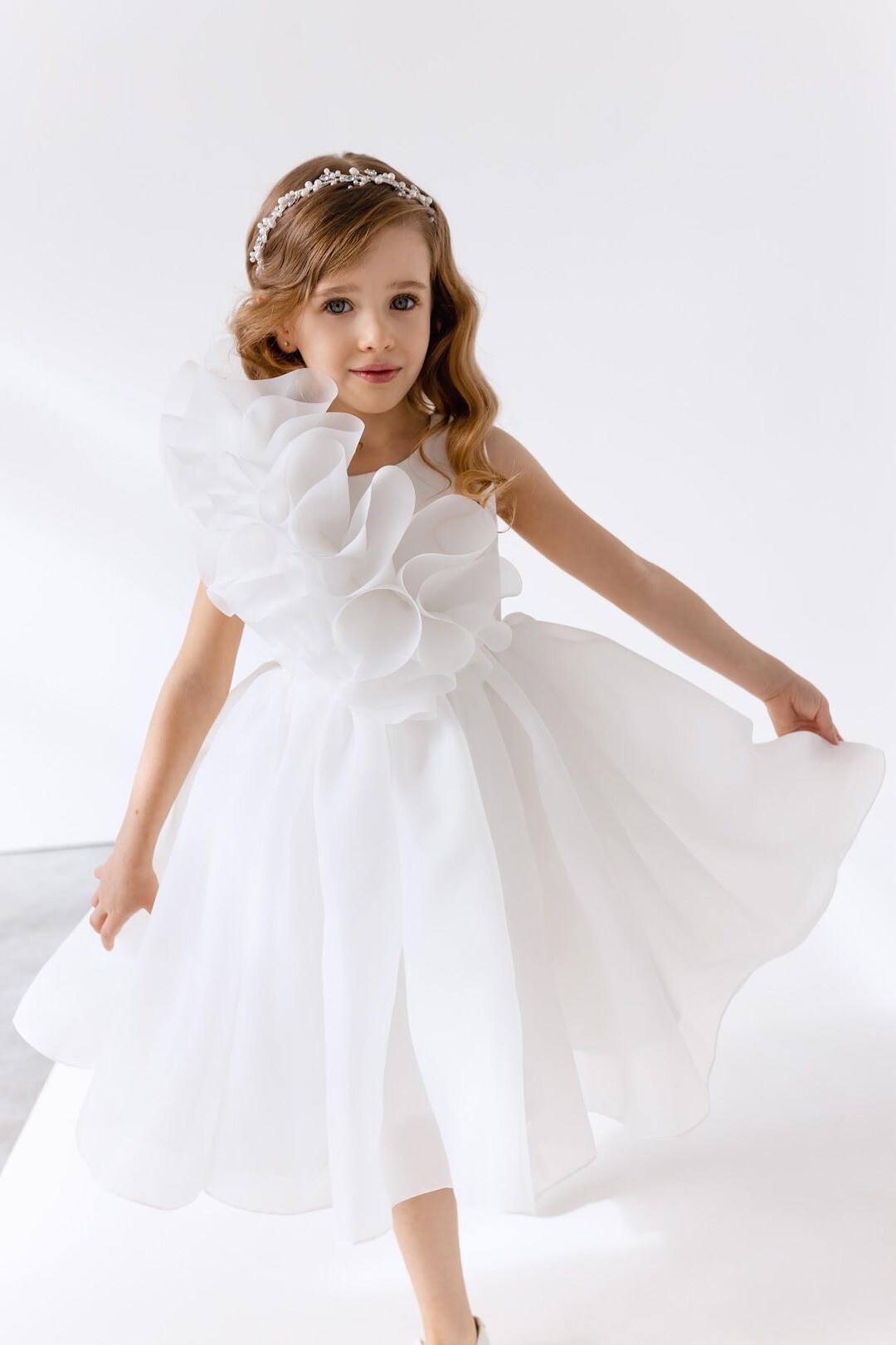 Children's White Birthday Princess Dress Flower Girl Wedding Dress main image 1