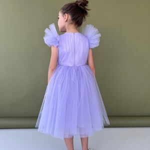 Tulle flower girl dress Lavender purple girls dress Birthday girl dress Princess girl dress for wedding Photoshoot girl dress image 3