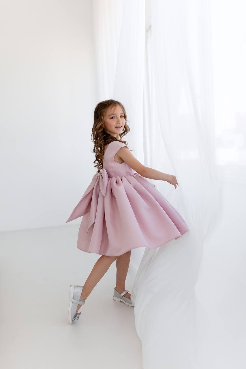 light pink barbie dress Pink Barbie Dress: Big Bow Satin Party Dress