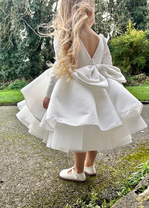 ivory flower girl dress 2t Ivory Lace Princess Flower Girl Dress Toddler Kids Pageant Gown