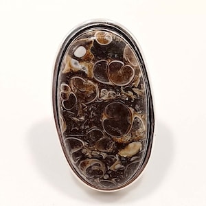 Fossil Ring, Silver Ring, Fossil Jewelry, Women Ring, Handmade Ring, Silver Jewelry, Gemstone Ring, Beautiful Ring, Pretty Ring, Gift Ring