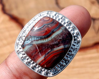 Silver Laguna Cazy Lace Agate Ring