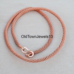Handmade Pure Copper Wheat Chain Necklace: Viking Style Jewelry