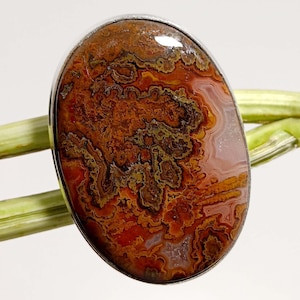 Moroccan Seam Agate Ring,  In Sterling Silver, Size / 7 US