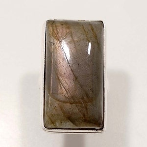 Purple Labradorite Ring, Gift For Wife, In Sterling Silver, Size / 9 US
