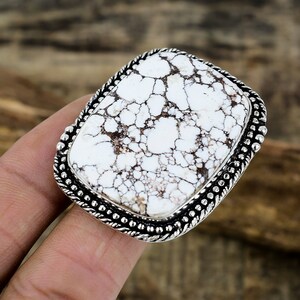 Large Ring American Wild Horse Ring Statement Ring, In Sterling Silver, Size / 7 US