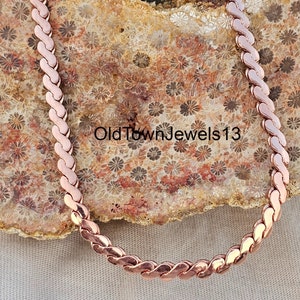 Handmade Solid Copper Wheat Chain Necklace: Viking Jewelry