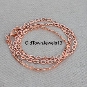 Handmade Pure Copper Chain Necklace: Wheat Figaro Style