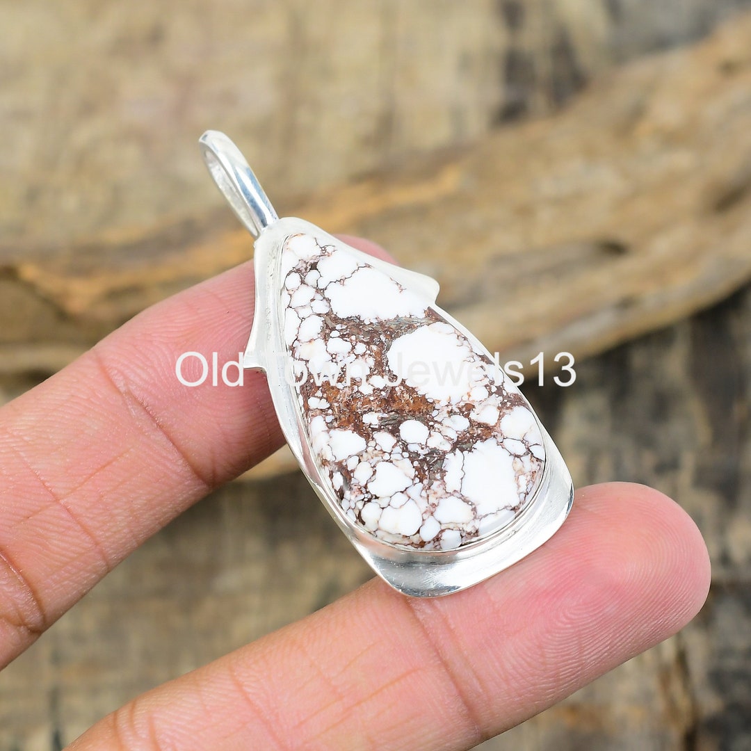 Pendentif En Jaspe Multicolore Et Argent 925 Sterling - Fait Main - Longueur 2,25 Pouces - Neuf
