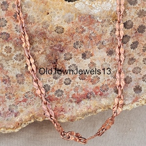 Copper Chain flower necklace, charm Copper chain , Solid Copper jewelry Chain , copper chain Gift for mother ,flower copper chain