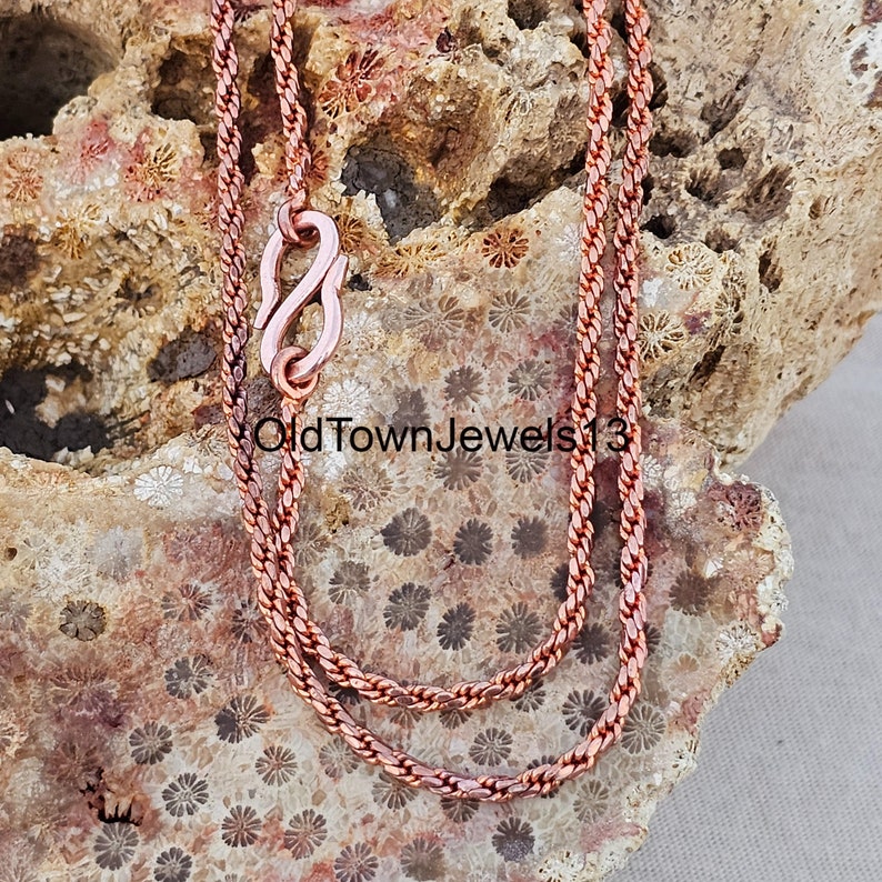 Oxidized Solid Copper Rope Chain Necklace: Handmade 3mm - Etsy