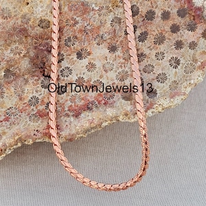 Pure Pure Copper Chain necklace, Copper Wheat chain, Solid Copper 0jewelry Chain ,Figaro chain Gift for Viking jewelry, Eco friendly chain.