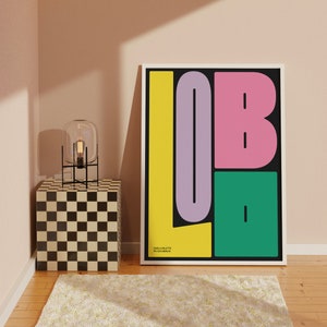 LOBO (Wolf) Full Colour Downloadable Digital Print, Downloadable Wall Art, Downloadable Typographic Print