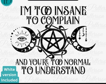Funny Witchcraft Pagan Wiccan Moon Phases Graphic Halloween Witch Boho Mystical SVG Sarcastic Wicca Magic Gothic Clip Art for Cricut Design