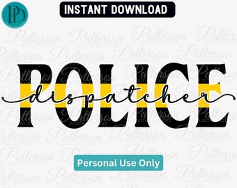 911 First Responder, 911 Dispatcher SVG, Thin Gold Line PNG, Thin Yellow Line, Police Dispatcher Flag, Police Dispatch SVG, Sheriff Dispatch