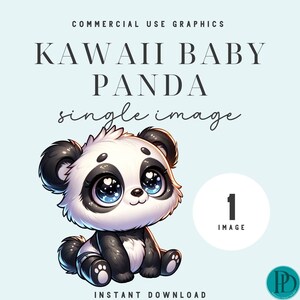 Schattige kawaii babypanda clipartafbeelding één afbeelding commercieel gebruik transparante png babyshower kinderkamer decor en verjaardagsfeestje sublimatie