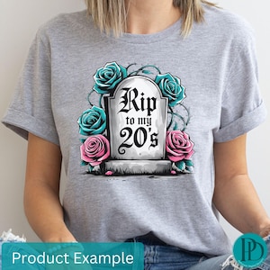 Rip To 20s Png, Morte Para Meus Vinte Anos Gráfico, Design De Sublimação De 30º Aniversário, Clipart De Aniversário Gótico, Download Digital De Aniversário Assustador