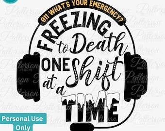 Funny Dispatcher Freezing to Death SVG Thin Gold Line PNG Clipart 911 First Responder Dispatcher Yellow Flag Sheriff Dispatch Police Graphic