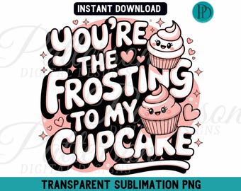 Kawaii Cupcake Frosting Valentine PNG (Digital Download)