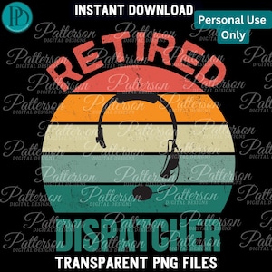Retired Dispatcher PNG, Thin Gold Line Clip Art, 911 First Responder, Police Operator Graphic, Sheriff Police Dispatch Retro Sunset Clipart