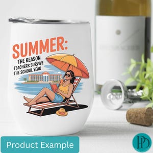 Professor engraçado verão PNG, gráfico de sublimação de fim de escola, clipart de férias de professor, download digital de professor relaxante, férias de verão