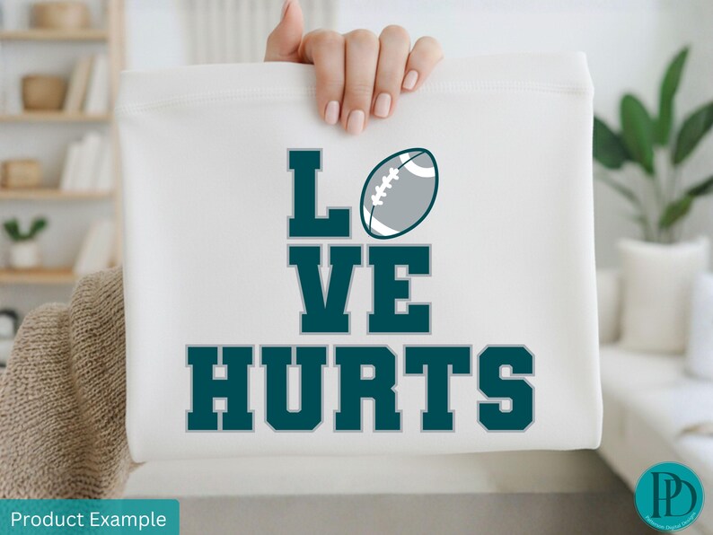Fußball Sofort-Download png, Jalen Hurts SVG, Tut so gut SVG, Liebe schmerzt PNG, Philadelphia svg, Fußballfan Sublimationsgrafik Bild 2