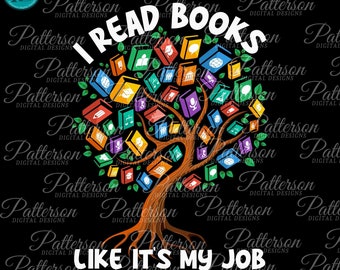 Book Lover Reading Teacher SVG PNG I Read Books Like it's My Job Clipart (Digital Download)