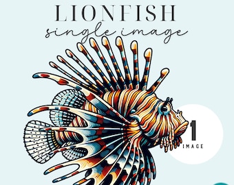 Poisson-papillon vibrant Clipart graphique PNG Art coloré de poisson de mer pour la décoration de l'océan Majestueuse créature de la mer vêtements Téléchargement instantané Sublimation PNG