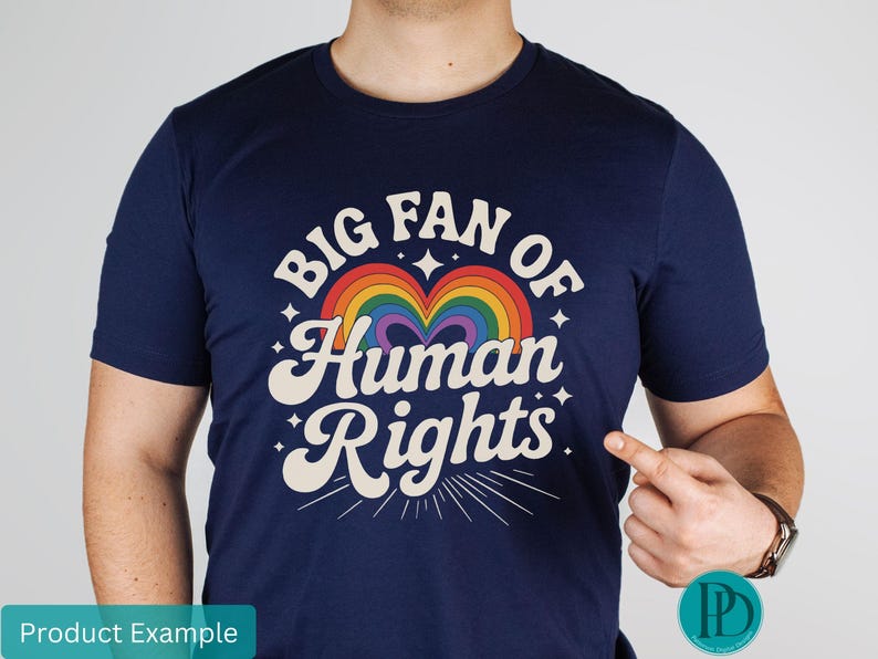 Big Fan of Human Rights PNG, Rainbow Heart Sublimation, Gay Pride Equality Clipart, Human Rights Shirt Graphic Design, LGBTQIA Download image 4