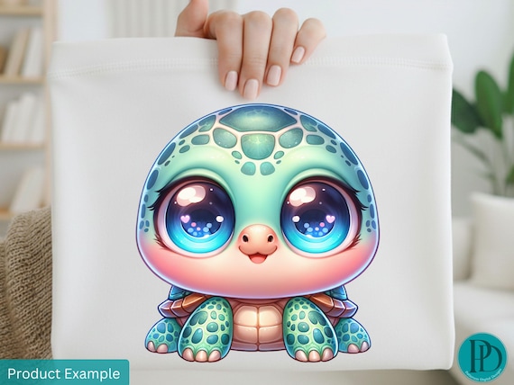 Kawaii Sea Turtle PNG, Cute Baby Turtle Clipart, Kawaii Ocean Animal PNG, Turtle Sublimation Design, Cute Marine Life PNG, Digital Download