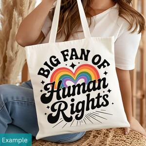 Big Fan of Human Rights PNG, Rainbow Heart Sublimation, Gay Pride Equality Clipart, Human Rights Shirt Graphic Design, LGBTQIA Download image 5
