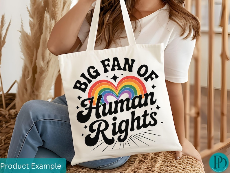 Big Fan of Human Rights PNG, Rainbow Heart Sublimation, Gay Pride Equality Clipart, Human Rights Shirt Graphic Design, LGBTQIA Download image 5