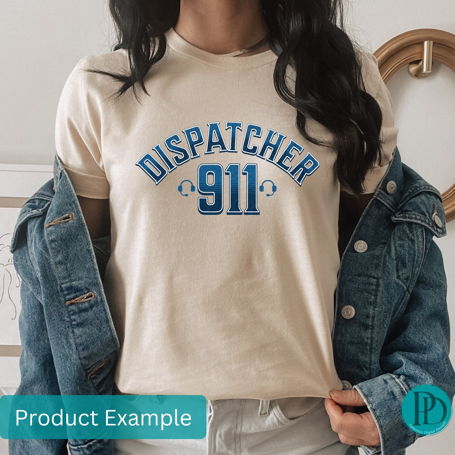 Arched 911 Dispatcher PNG Thin Gold Line Clipart Emergency First ...